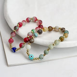 Evil Eye Beaded Bracelet Adjustable Charm Bracelet Women Girls Men Jewelry
