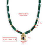 Lucky Eye Natural Stone Metal Bead Necklace Evil Eye Pendant Necklace
