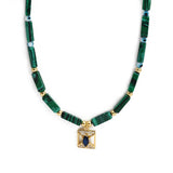 Lucky Eye Natural Stone Metal Bead Necklace Evil Eye Pendant Necklace