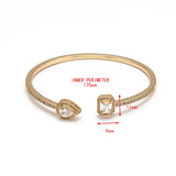 Evil Eye Open Cuff Bracelet Bangle Silver Copper Micro Pave Zircon