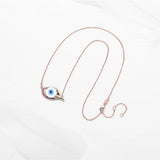 Rainbow Zircon Evil Eye Pendant Necklace S925 Sterling Silver Jewelry