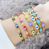 Zircon Evil Eye Charm Bracelet Fatima Hand Heart Star Women Girls Men
