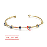 Evil Eye Copper Cuff Bangle Adjustable Open Cuff