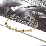 Evil Eye Copper Cuff Bangle Adjustable Open Cuff