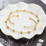 Evil Eye Copper Cuff Bangle Adjustable Open Cuff