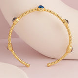 Evil Eye Bangle Copper Adjustable Charm Cuff Bracelet for Women