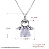 Angel Wing Pendant S925 Silver Austrian Crystal Necklace