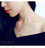 Angel Wing Pendant S925 Silver Austrian Crystal Necklace