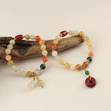 Lucky Round Jade Pendant Chalcedony Bracelet for Women