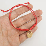 4 Leaf Clover Amulet Bracelet Heart Lock Key Charm Stainless Steel Red