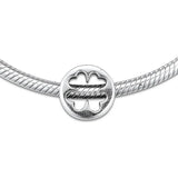 Lucky Clover Silver Bead For Bracelets