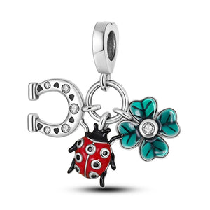 Lucky Clover Dreamcatcher Charm for MULA Bracelet Necklace 925 Silver