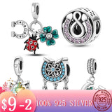 Lucky Clover Dreamcatcher Charm for MULA Bracelet Necklace 925 Silver