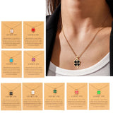 Four Leaf Clover Necklace Green Pendant Dainty Chain