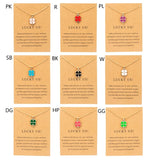 Four Leaf Clover Necklace Green Pendant Dainty Chain