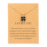 Four Leaf Clover Necklace Green Pendant Dainty Chain