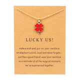 Four Leaf Clover Necklace Green Pendant Dainty Chain