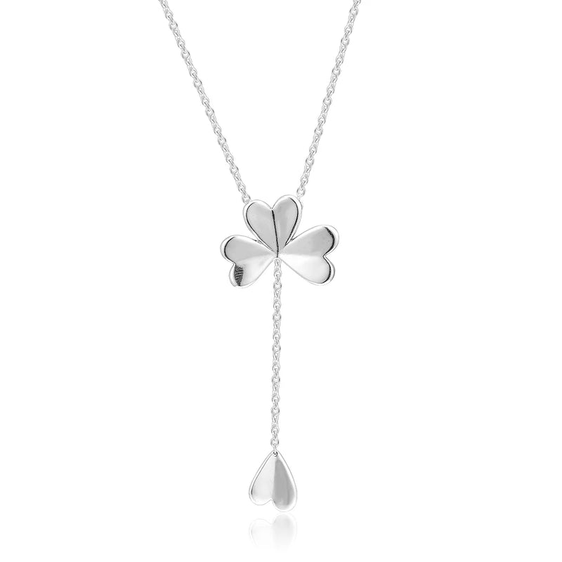 Four-Leaf Clover Necklace & Pendant Sterling Silver Chain Jewelry