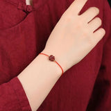 Four Leaf Clover Red Thread Bracelet Tennis for Men