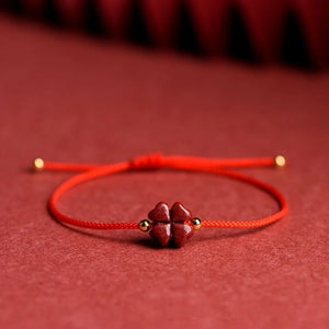 Four Leaf Clover Red Thread Bracelet Tennis for Men
