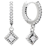 Four-leaf Clover Feather Heart Earring 925 Silver DIY Jewelry