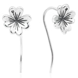 Four-leaf Clover Feather Heart Earring 925 Silver DIY Jewelry