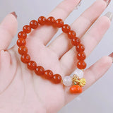 Lucky Fruit Red Agate Beaded Bracelet for Women YBR753
