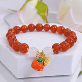 Lucky Fruit Red Agate Beaded Bracelet for Women YBR753