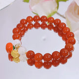 Lucky Fruit Red Agate Beaded Bracelet for Women YBR753