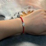 925 Sterling Silver Blessing Chinese Character Red Rope Bracelet