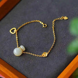 Vintage Chinese Hetian Jade Bracelet Palace Style Special-Interest Bracelet