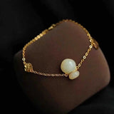 Vintage Chinese Hetian Jade Bracelet Palace Style Special-Interest Bracelet