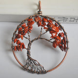 Tree of Life Red Stone Pendant Jewelry