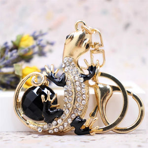 Crystal Lizard Keychain Purse Bag Pendant HandBag Holder Women