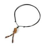 Men's Tiger Eye Stone Brave Troops Necklace Adjustable Braided Pendant