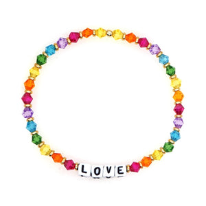 Lucky Crystal Bracelet for Women Men Beaded Letters Jewelry