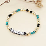 Lucky Crystal Bracelet for Women Men Beaded Letters Jewelry