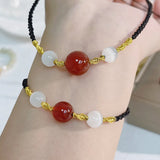 Lucky Natural Agate Beads Bracelets for Women Men YBR707