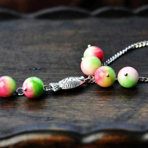 Lucky Natural Chalcedony Jade Cuff Anklet Bracelet Wristband Bless