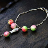 Lucky Natural Chalcedony Jade Cuff Anklet Bracelet Wristband Bless