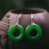 Natural Green Jadeite Jade Ring Earrings Halloween Jewelry