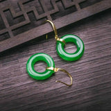 Natural Green Jadeite Jade Ring Earrings Halloween Jewelry
