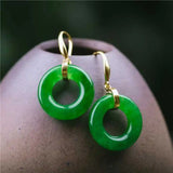 Natural Green Jadeite Jade Ring Earrings Halloween Jewelry