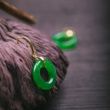Natural Green Jadeite Jade Ring Earrings Halloween Jewelry