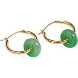Green Jadeite Jade Ring Earrings Set Classic Jewelry Gift Women