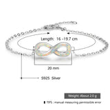 Opal Crystal Love Infinity Charm Bracelet - S925 Silver Adjustable