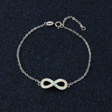 Opal Crystal Love Infinity Charm Bracelet - S925 Silver Adjustable