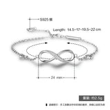 Infinity Charm Bracelet with Cubic Zirconia for Women