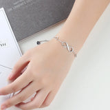 Infinity Charm Bracelet with Cubic Zirconia for Women