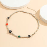 Lucky Number Eight Dice Choker Necklace Men Women Jewelry